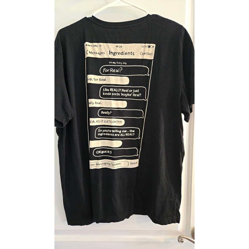 Loomstate for Chipotle Black Graphic Print Organic Cotton Crew Neck Tee XL